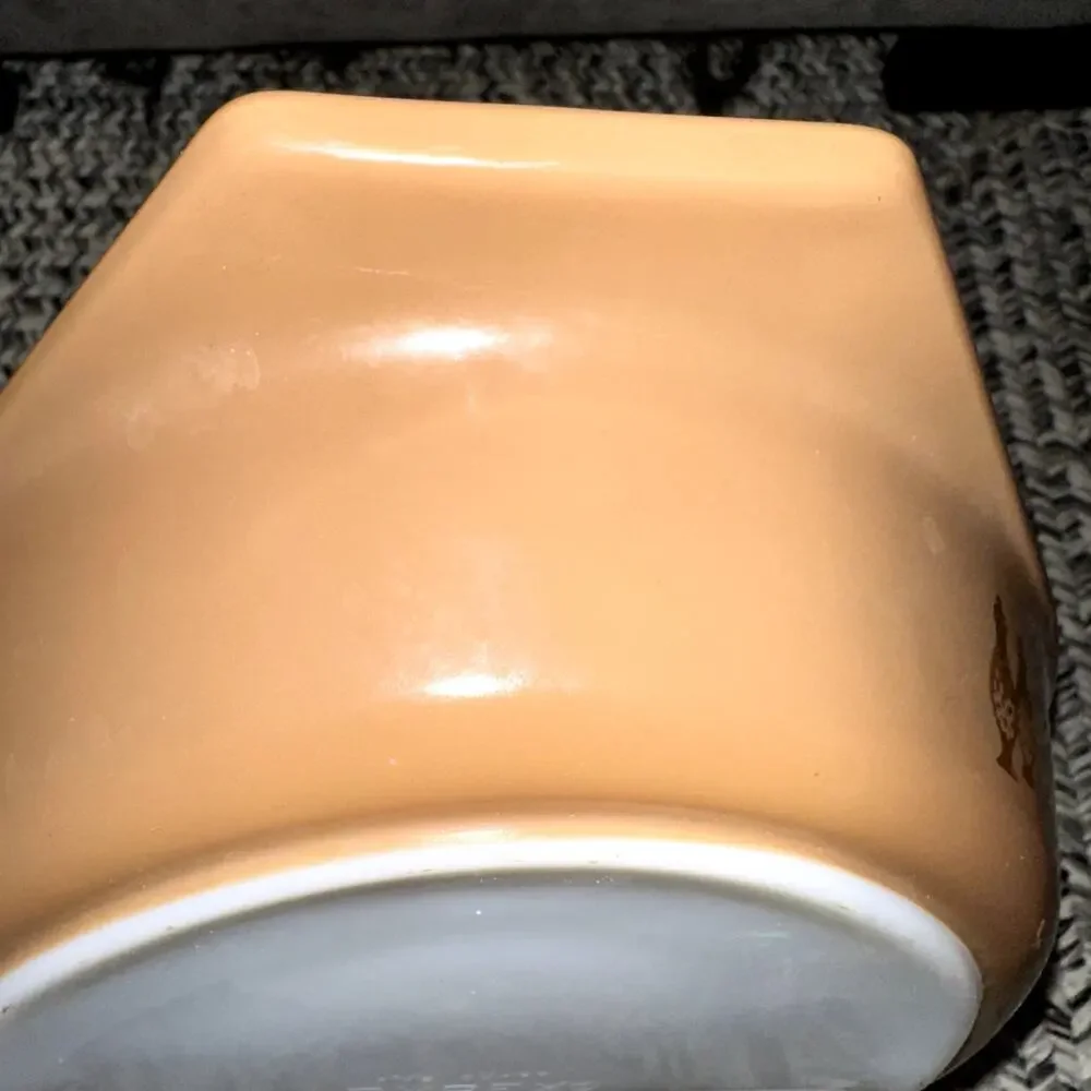 Vintage Pyrex Early American 1 1/2 Quart Brown & Gold Divided Casserole No Lid